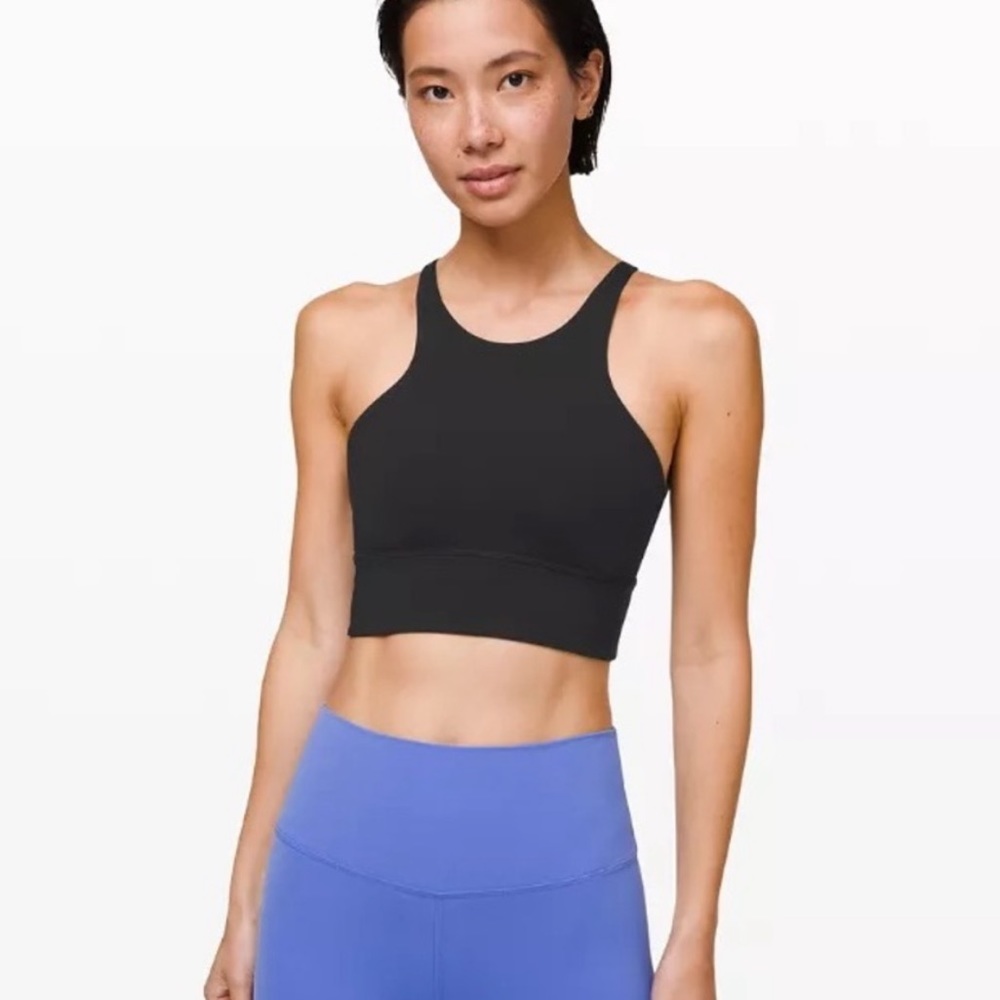 Lululemon Free to Be Moved longline highneck sports bra SIZE 8 MEDIUM BLACK